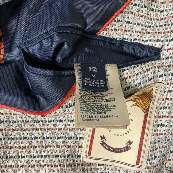 Scotch & Soda Men's Regular Fit Cotton Blend Ivory, Blue & Orange Woven Blazer M - Picture 6 of 9